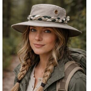 Tilley T3 Classic Cotton Duck Hat Beige Braided Cord Band SZ 7 Outdoor Gorpcore